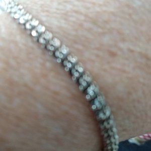 Italian made Sterling Silver diamond cut thick rope bracelet 7in